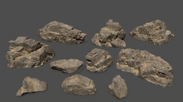 desert rock set Modèle 3D .c4d .max .obj .3ds .fbx .stl .blend 