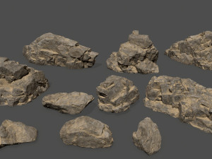 desert rock set 3D मॉडल