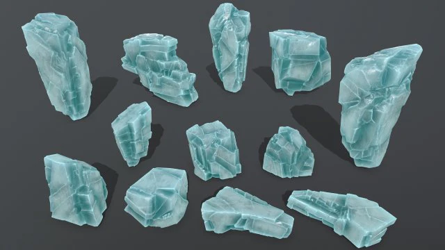 ice rocks 3D Model .c4d .max .obj .3ds .fbx .stl .blend 