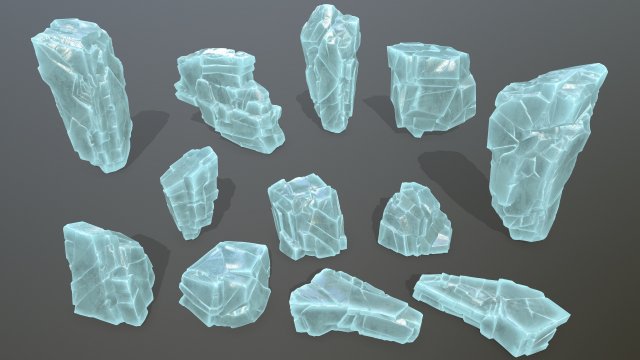 ice rocks Model 3D .c4d .max .obj .3ds .fbx .stl .blend 