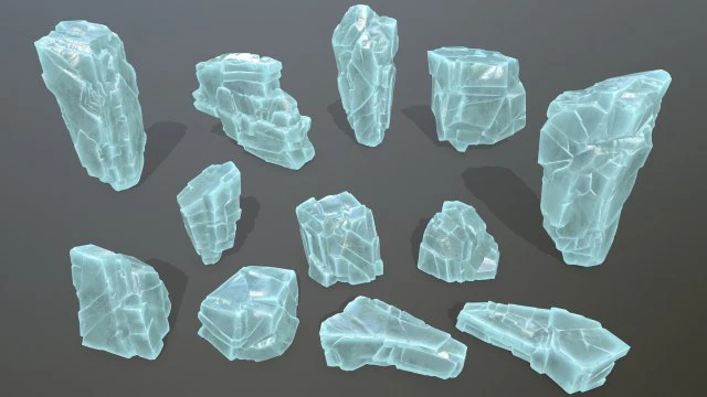 ice rocks 3D Model .c4d .max .obj .3ds .fbx .stl .blend 