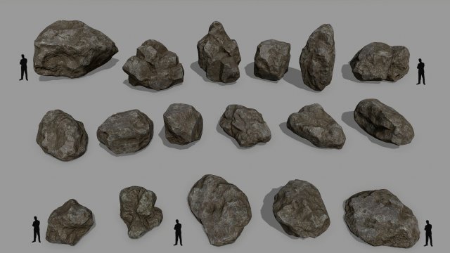 rocks 3D 模型 .c4d .max .obj .3ds .fbx .stl .blend 