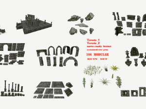 ruin set 3D Model