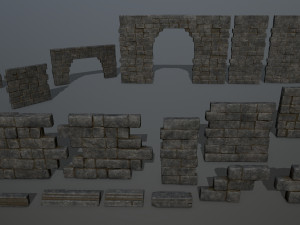 ruin set 3D-Modell