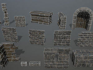 ruin set 3D-Modell