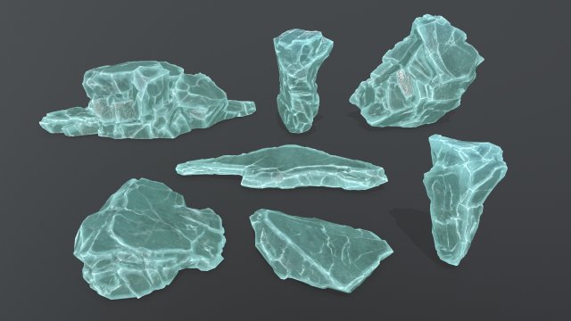 ice rocks 3D Model .c4d .max .obj .3ds .fbx .stl .blend 