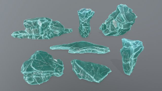 ice rocks 3D Model .c4d .max .obj .3ds .fbx .stl .blend 