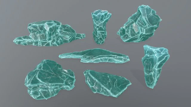 ice rocks 3D Model .c4d .max .obj .3ds .fbx .stl .blend 