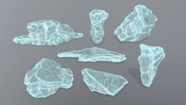 ice rocks 3D Model .c4d .max .obj .3ds .fbx .stl .blend 