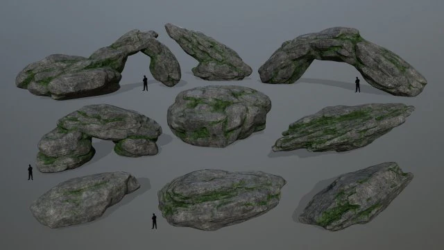 cliff rocks 3D Model .c4d .max .obj .3ds .fbx .stl .blend