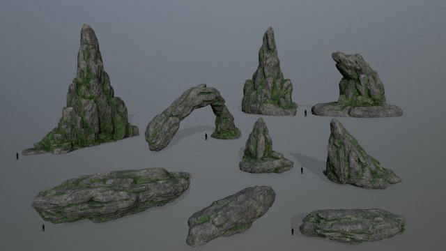 cliff rocks 3D Model .c4d .max .obj .3ds .fbx .stl .blend 