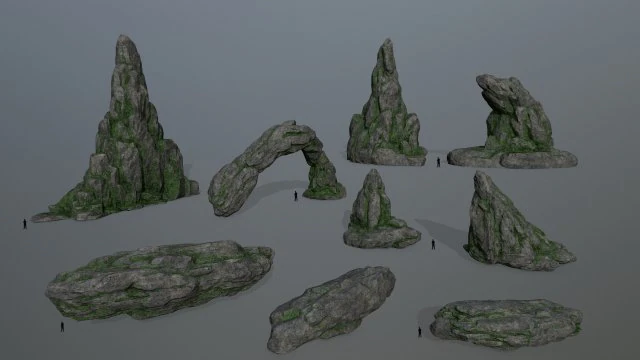 cliff rocks 3D Model .c4d .max .obj .3ds .fbx .stl .blend