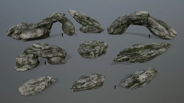 pedras Modelo 3D .c4d .max .obj .3ds .fbx .stl .blend 