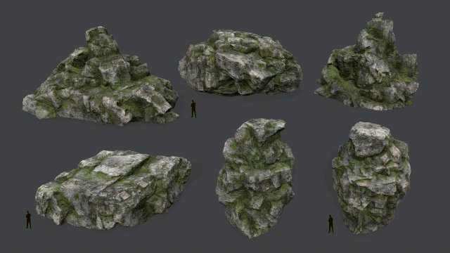 rocks Model 3D .c4d .max .obj .3ds .fbx .stl .blend 