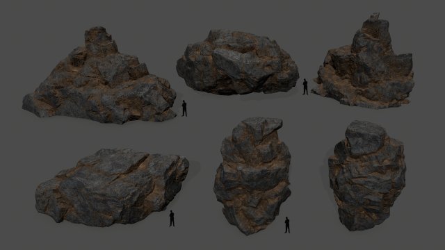 rocks Model 3D .c4d .max .obj .3ds .fbx .stl .blend 