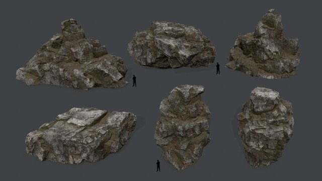 desert rocks Modelo 3D .c4d .max .obj .3ds .fbx .stl .blend 
