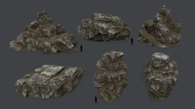 desert rocks 3D Model .c4d .max .obj .3ds .fbx .stl .blend