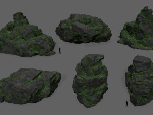 mossy rocks 3D-Modell