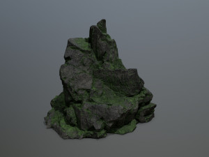 mossy rocks Model 3D