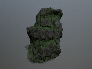 mossy rocks Model 3D