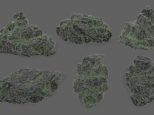 mossy rocks Model 3D