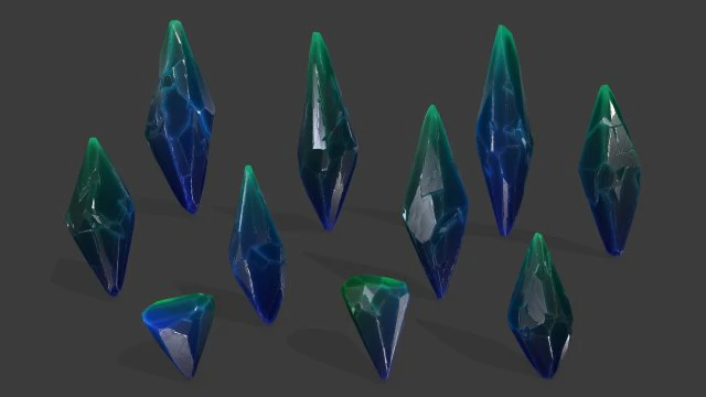 水晶套装 3D 模型 .c4d .max .obj .3ds .fbx .stl .blend 