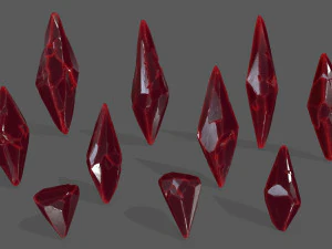 set di cristalli Modello 3D