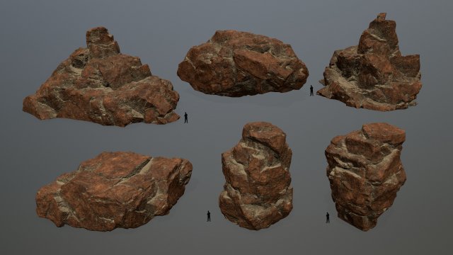 desert rocks 3Dモデル .c4d .max .obj .3ds .fbx .stl .blend 