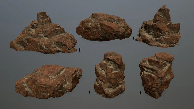 desert rocks 3D Model .c4d .max .obj .3ds .fbx .stl .blend 