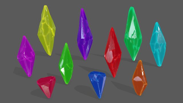 crystals 3D Model .c4d .max .obj .3ds .fbx .stl .blend 