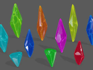 set di cristalli Modello 3D