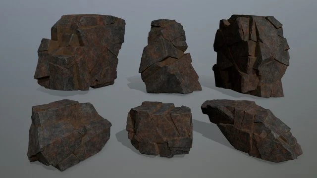 volcanic rocks 3D Model .c4d .max .obj .3ds .fbx .stl .blend 