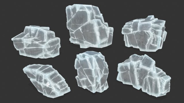 ice rocks 3D Model .c4d .max .obj .3ds .fbx .stl .blend