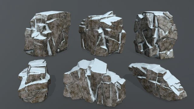 snow rock 3D Model .c4d .max .obj .3ds .fbx .stl .blend