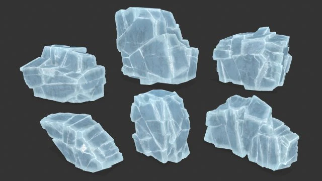 ice rocks 3D Model .c4d .max .obj .3ds .fbx .stl .blend 