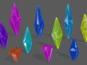 set di cristalli Modello 3D