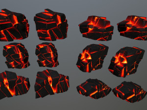 lava rocks Model 3D