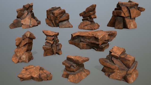 desert rocks 3D-Modell .c4d .max .obj .3ds .fbx .stl .blend 