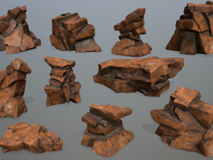 desert rocks 3Dモデル