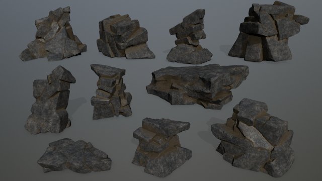 cliff rocks Modelo 3D .c4d .max .obj .3ds .fbx .stl .blend 