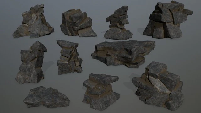 cliff rocks 3D Model .c4d .max .obj .3ds .fbx .stl .blend 