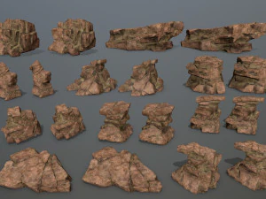 desert rock set 3D Model