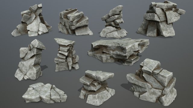rocks Model 3D .c4d .max .obj .3ds .fbx .stl .blend 