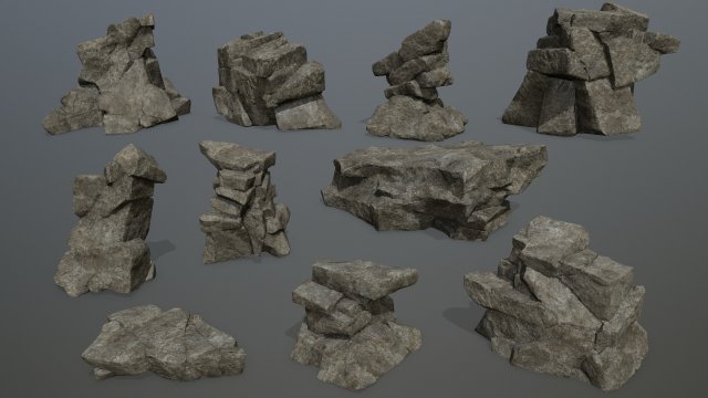 Rocks 3D Модель .c4d .max .obj .3ds .fbx .stl .blend
