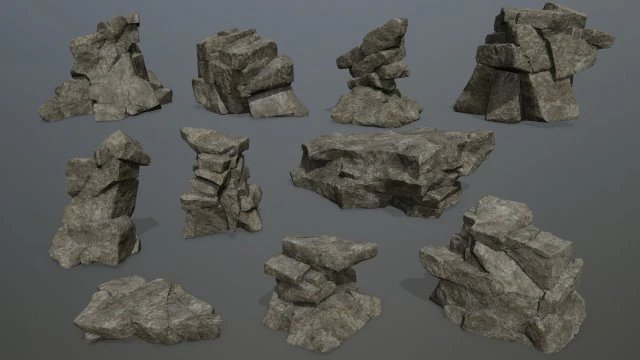 Rocks 3D Model .c4d .max .obj .3ds .fbx .stl .blend 