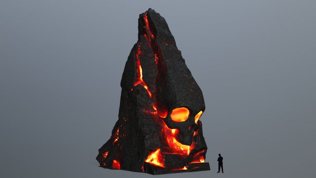 Lava skull rock Modelo 3D .c4d .max .obj .3ds .fbx .stl .blend 