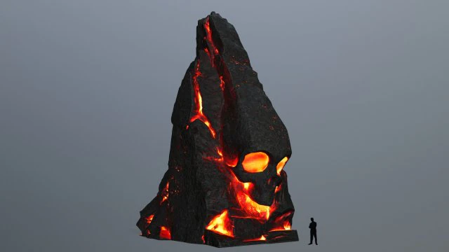 Lava skull rock 3D Model .c4d .max .obj .3ds .fbx .stl .blend