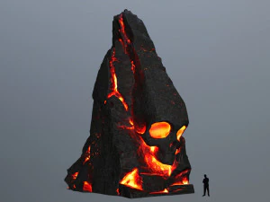 Roccia del teschio lavico Modello 3D