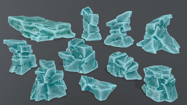 Ice rocks 3D Модель .c4d .max .obj .3ds .fbx .stl .blend