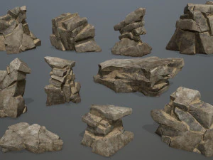 Набор пустынных камней 3D Модель